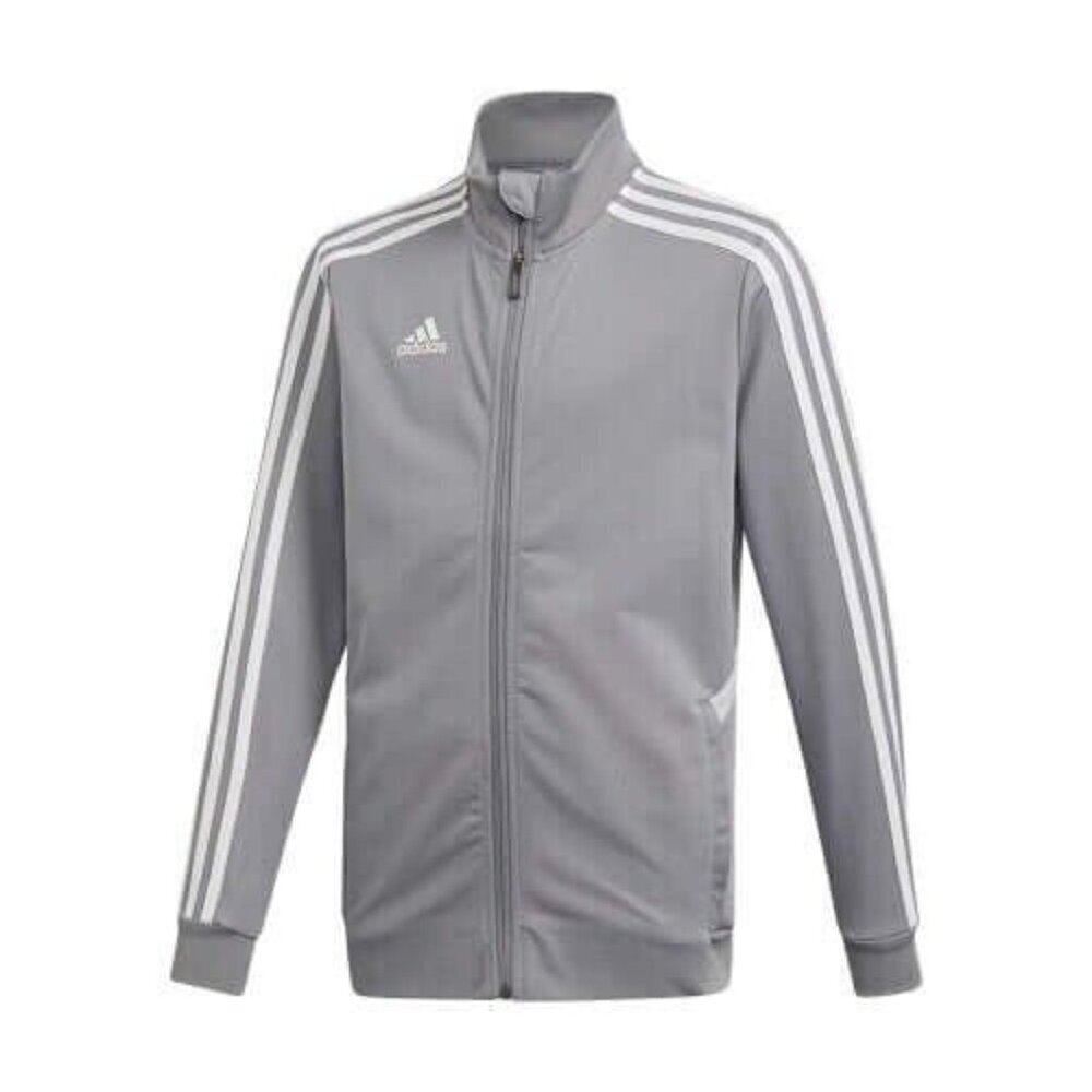 Adidas Youth Unisex Kids TIRO19 Training Jacket Gray Striped Full Zip NWT Size S
